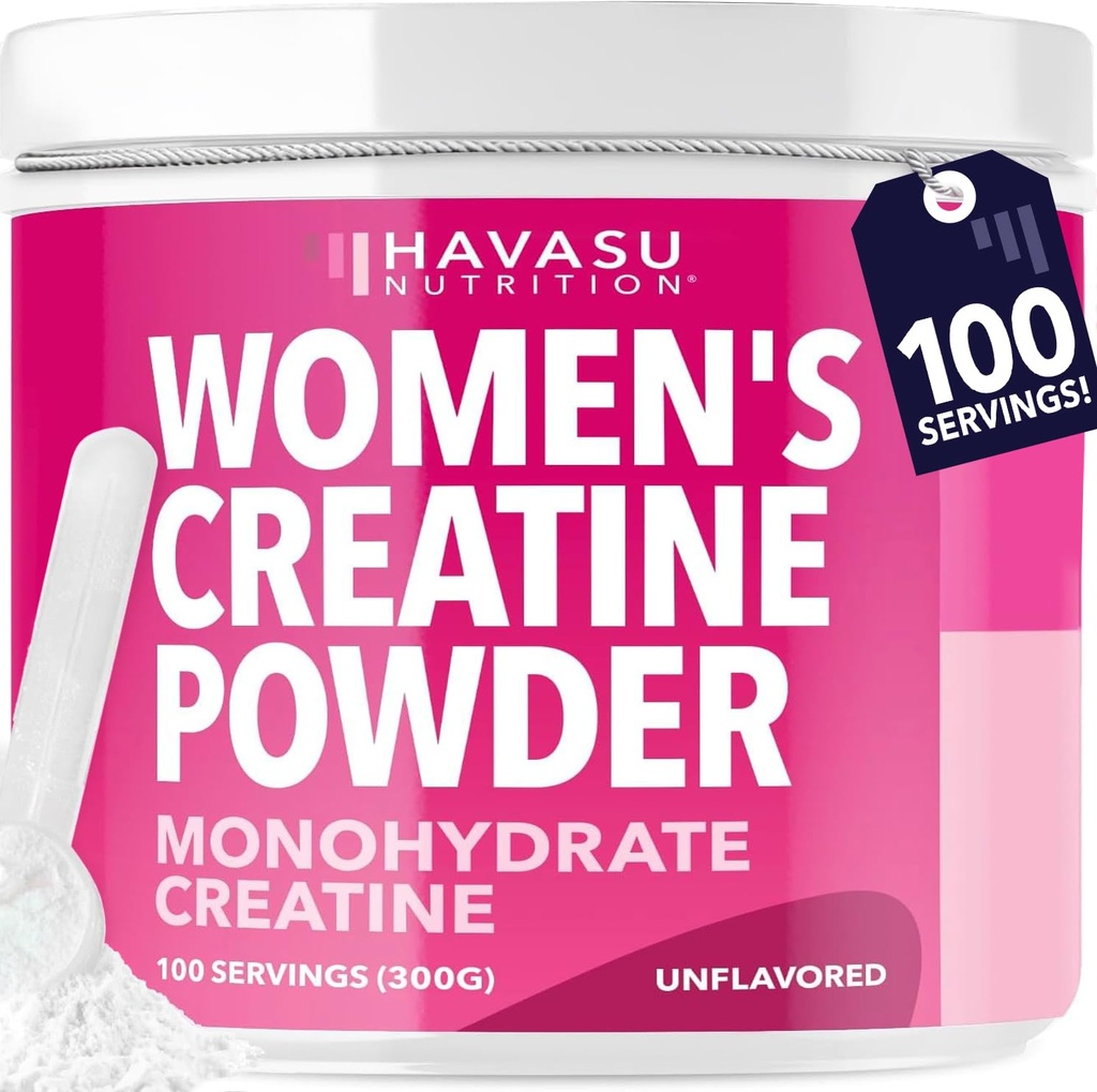 Creatina para Mulheres - Formulado para Mulheres - 3g Micronized Creatina Monohidrato Por Servindo para apoiar a energia, Lean Muscle Mass, e Clareza Mental - Sem sabor, Vegan, Não-GMO, 100 Servings
