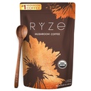 RYZE SUPERFOODS Café de Cogumelo USDA Orgânico com 6 Cogumelos Adaptogênicos e Óleo MCT, EUA Grossed Instant Coffee for Better Energy, Focus, Digestion, Imunidade com Leões Mane & Turkey Tail, 30 porções