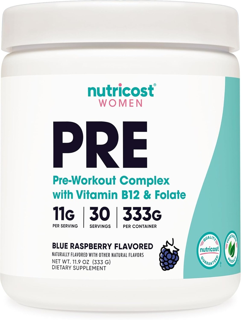 Nutricost pré-treino pó para mulheres, framboesa azul, 30 Servings