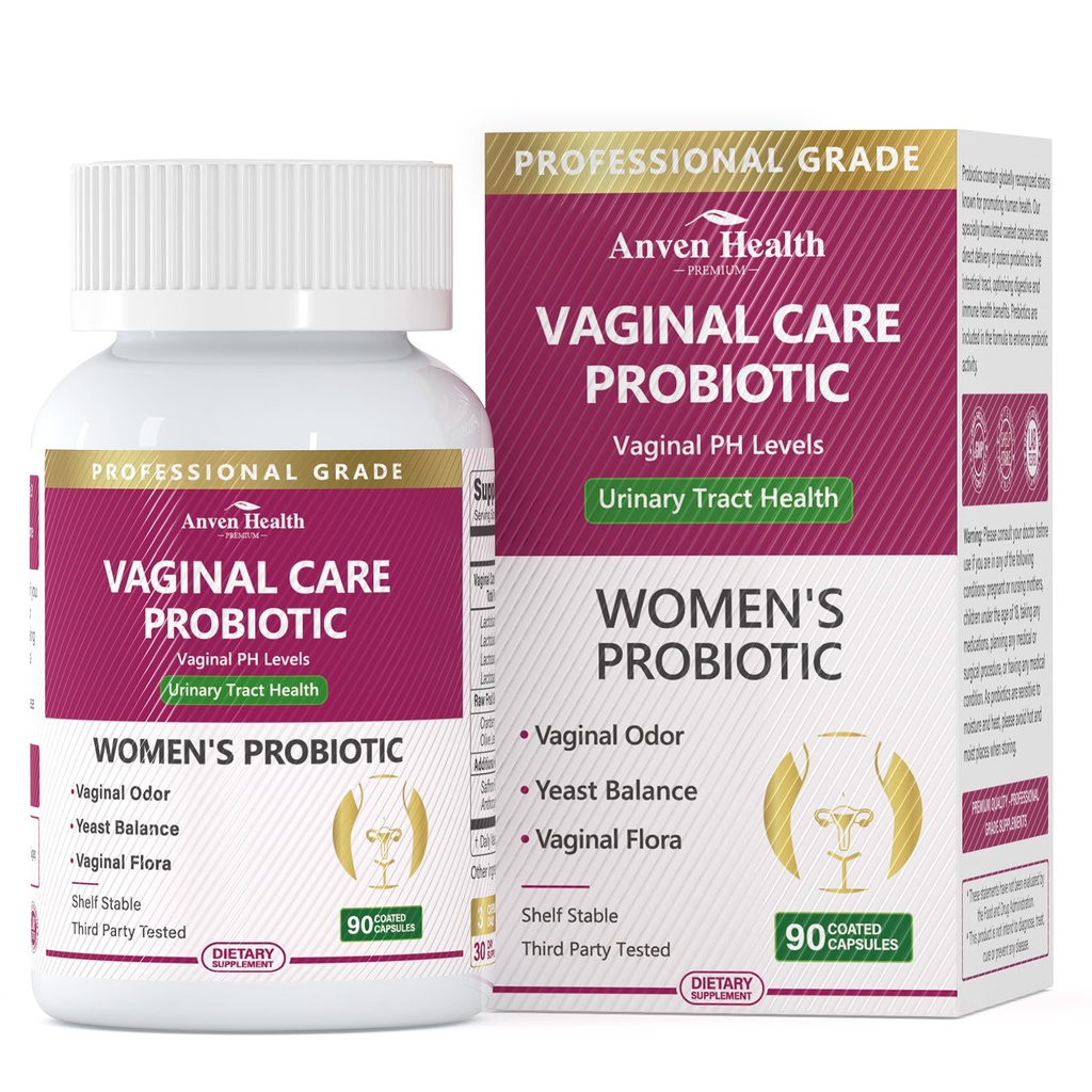 Probióticos vaginais para mulheres pH equilíbrio com prebióticos - 60 bilhões de UFC para Odor, Levedura e Digestão - Cranberry para trato urinário e equilíbrio hormonal - Vegan & Non-GMO