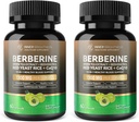 Berberine 1300mg com extrato de chá verde, Resveratrol, Red Yeast Rice & CoQ10 – 13-em-1 Saúde Imune, Suporte Metabólico Natural – 60 Cápsulas – Não-GMO, Laboratório testado - 2 Pack
