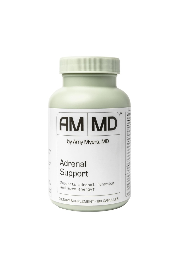 Amy Myers MD Suporte Adrenal - Suplemento de ervas adaptogênicas com Ashwagandha, Riboflavina, Vitamina B6 & More - Sem glúten, Não-Lacticínio e Não-Soy - 180 Cápsulas