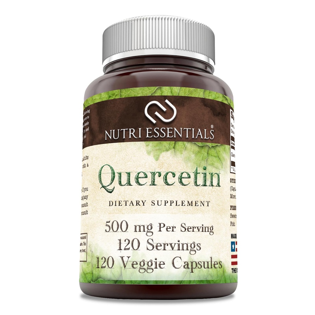 Quercetin 500 mg 120 Veggie Capsules Supplement (Suplementar) Não-GMO (Gluten Free)