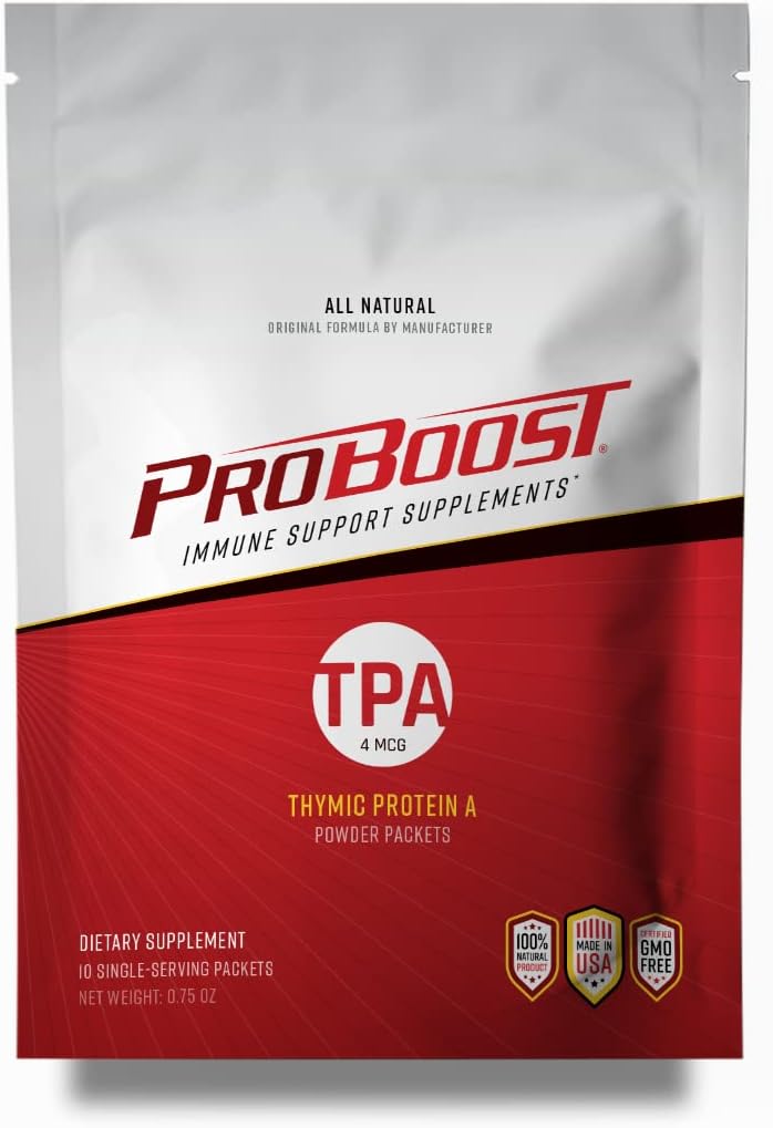 Pacotes de pó de proteína tímica A (4 TPA McG) – Suplemento de suporte do sistema imunológico - Todas as fórmulas naturais, não-GMO - 10 pacotes