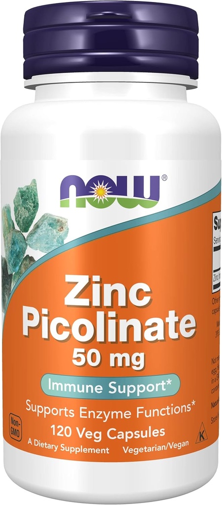 Agora Alimentos Picolinato de zinco, 120 cápsulas 50mg (2-Pack)