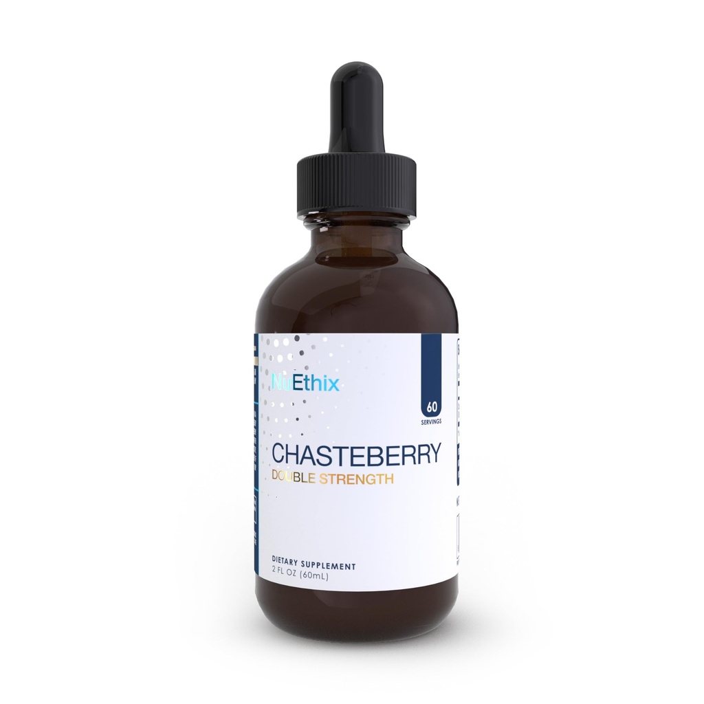 NuEthix Formulações Chasteberry Força dupla 50mg, pode ajudar a equilibrar Dominância estrogênica e pode ajudar a apoiar o ciclo menstrual, 60 Servings