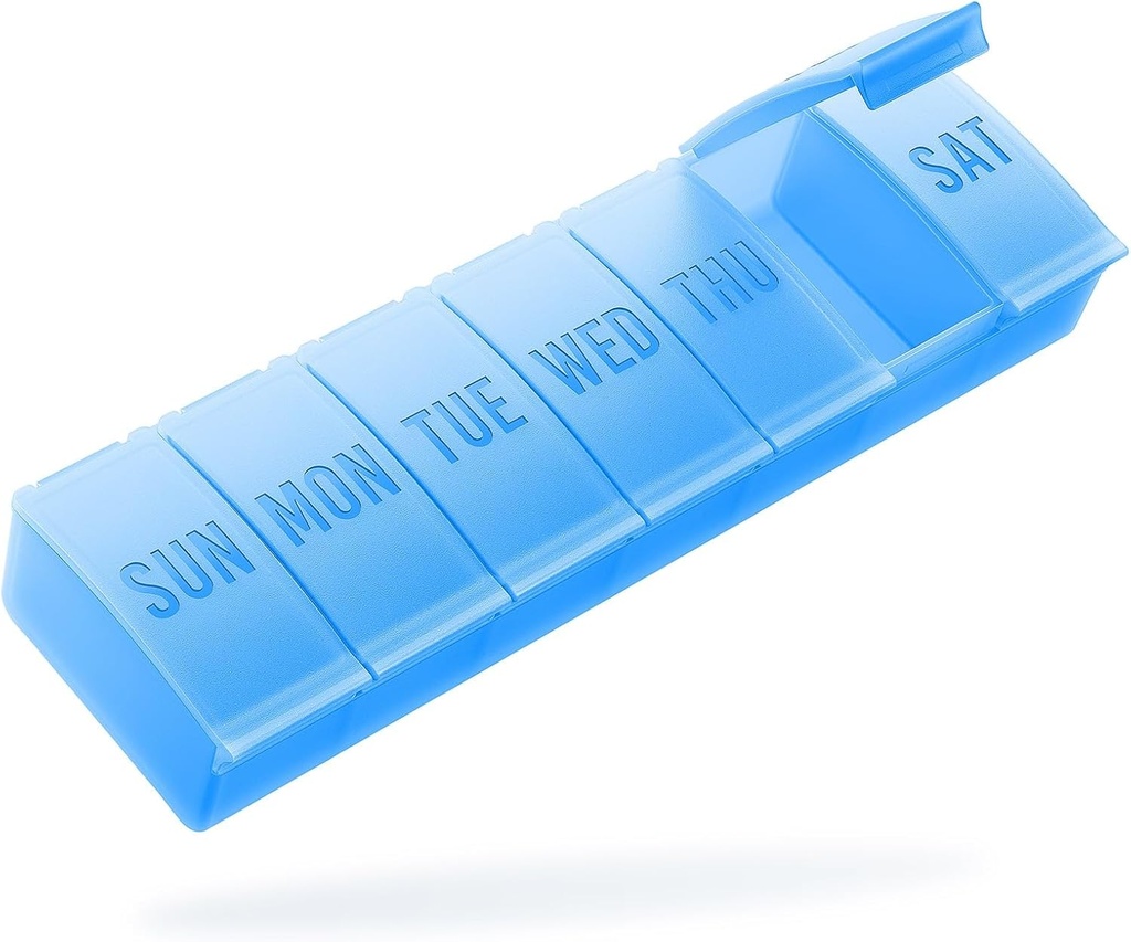 Barhon Pill Organizador Grande, Medicina Semanal Organizadores de comprimidos, Caixa de pílulas de 7 dias de viagem para Big Vitamina Suplementos Óleo de peixe, Azul