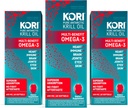 Kori Krill Oil Omega 3 Superior Absorção Suplemento de óleo, EPA & DHA, 600 mg, 180 Softgels