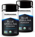 Terrasoul Superalimentos espirulina azul orgânica em pó (em frasco de vidro Miron) : 2 Oz (2 pacote)