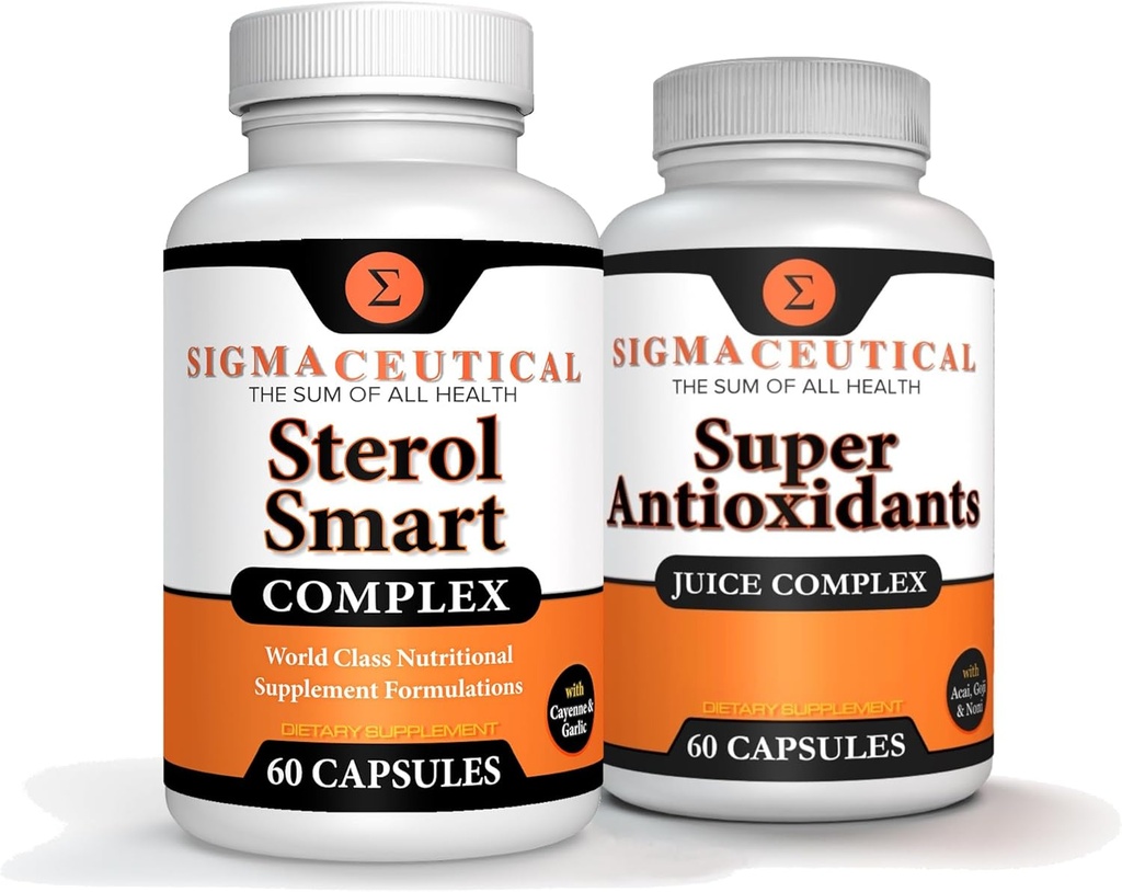 Niacina – Beta Sitosterol – Policosanol – Esterol de Planta - Alho – Suplemento Cayenne Plus Super Antioxidante Suplemento - Goji Berry, Acai Berry, Mangosteen, Resveratrol, Romã & Noni