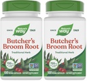 Raíz de Broom do Açougueiro do caminho da natureza, Suporte de Vinha da perna tradicional*, 100 Cápsulas Vegan (Pack de 2)
