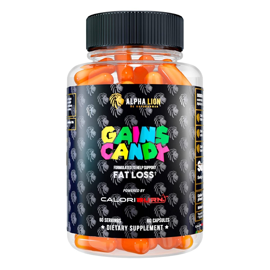 ALPHA LION ganha doces, pílulas que suportam perda de peso, suplementos de energia, extrato natural 100%, queima de calorias, regula metabolismo saudável, 60 cápsulas (perda de peso - CaloriBurn®)