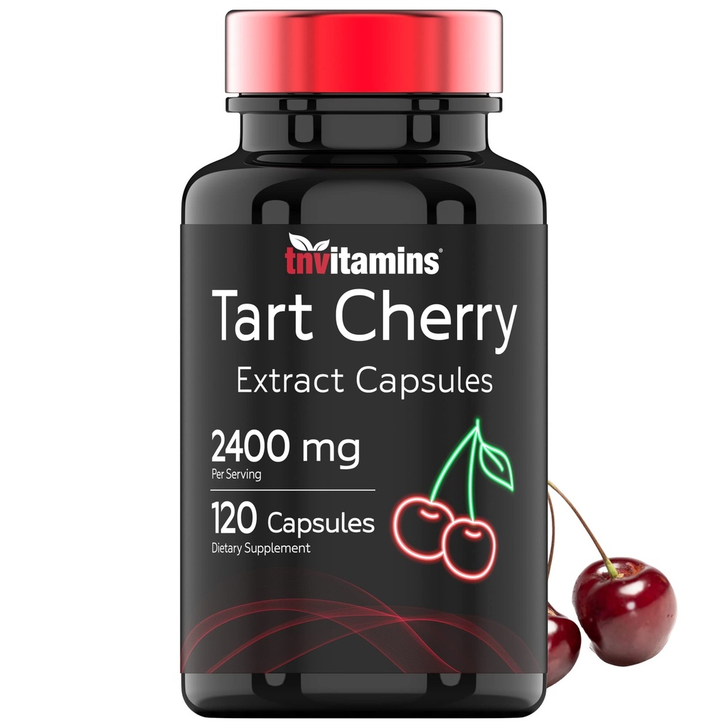 Tart Cherry Capsules (2400 MG - 120 Count) da Montmorency Cherry Extract □ Fornece antioxidantes, antocianinas, & fitonutrientes □ Tart Cherry para dormir e mais!
