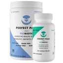 PASS PERFEITO Prebióticos e Probióticos para Saúde Digestiva, Cápsula e Powder Suplemento Bundle para Adultos, Natural Bacillus Strains com PHGG para Gut e Bem-Estar Digestivo