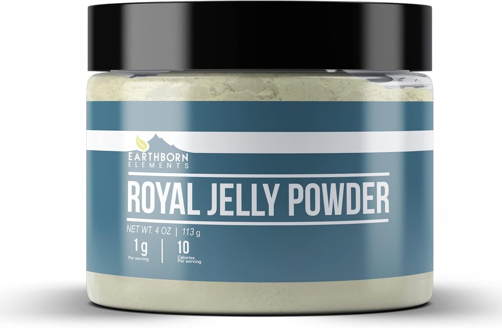 Elementos nascidos da Terra Royal Jelly Powder (4 onças), Resealable Jar, Puro & Não OGM