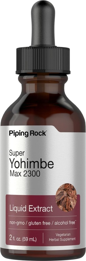 Super Yohimbe Max Liquid Extract Alcohol Free, 2300 mg, 2 fl oz (59 ml) Dropper Garrafa