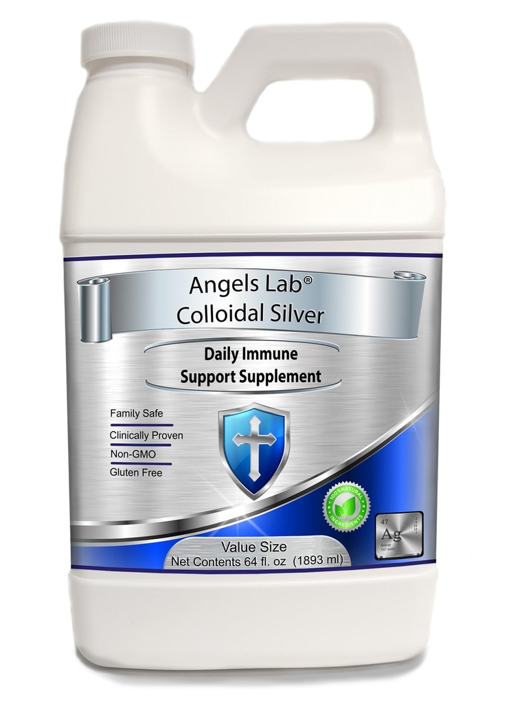 Suporte imunológico de prata coloidal 10 PPM Nano Liquid (64 fl oz)