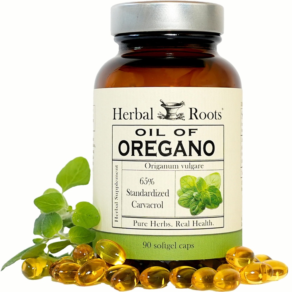 Óleo de raiz de ervas de Orégano - Feito de óleo de orégano mediterrâneo - 90 Cápsulas fáceis de engolir Softgel - Força extra 150mg