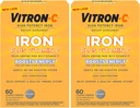 Comprimidos de ferro de alta potência Vitron-c 60 Ct (Pacote de 2)
