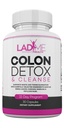 Pure Colon Cleanse & Detox 15 Day Program - Herbal Laxative Obstipation Alief with Psyllium Husk, Cascara Sagrada & Senna Leaves - Special Women Intestinal Cleanser by Ladyme - 30 Cápsulas