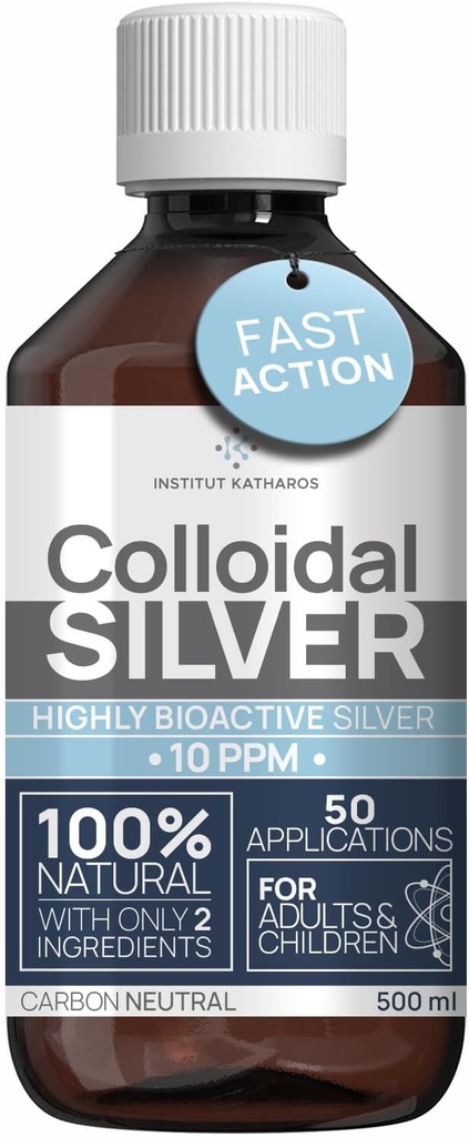 Líquido Coloidal Prata 8 fl oz 10 PPM - Água de Prata Hidrosol Bioativa - Suporte Imune Natural Solução de Suplemento Nano Sol - Mineral Iônico de Qualidade - Prata Estruturada Orgânica