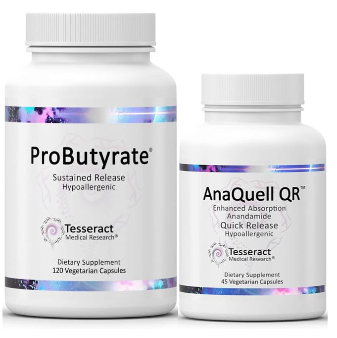 Tesseract Medical Research ProButirate Gut Health Supplement, Butyric Acid Complex & AnaQuell QR, Stress Relief & Mood Support Supplement