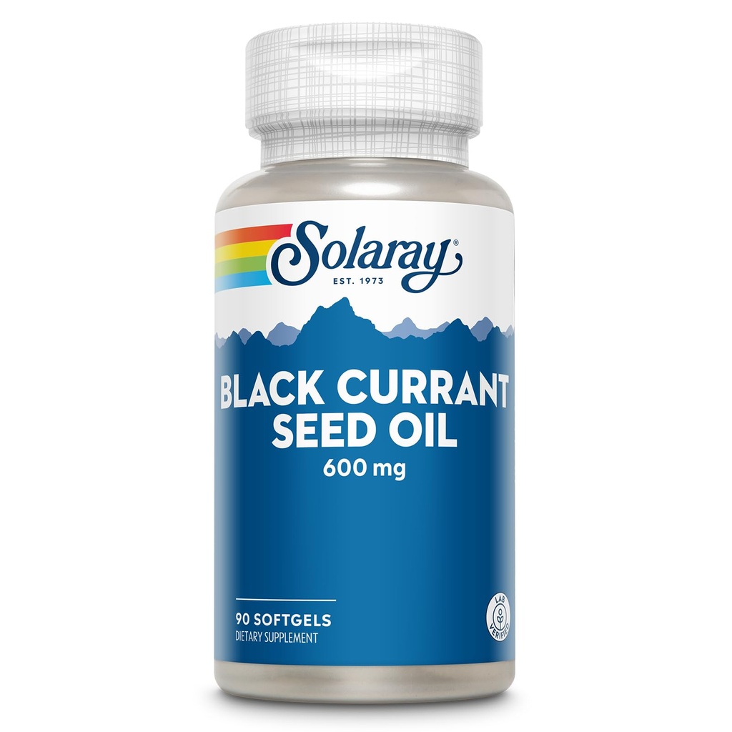 Óleo de semente de groselha preta 600 mg - Suprindo antioxidantes, ácido gama linolênico (GLA), alfa linolênico (ALA) e ácido linoleico (LA) - Suporte à saúde da pele - 60 dias de garantia, 90 Serv, 90 Softgels