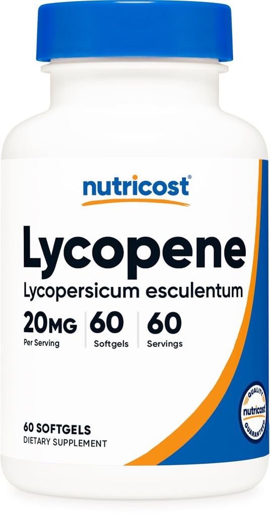 Licopeno de nutricosto (20mg) 60 Softgels - Sem glúten, sem OGM