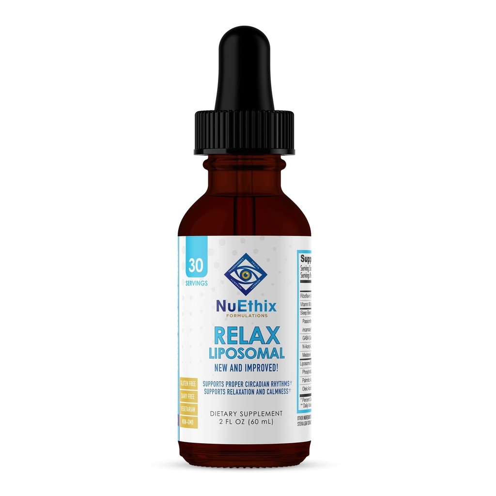 NuEthix Formulações Relax Fórmula de suplemento lipossômico para apoiar o relaxamento e a calma, 2 onças fluidas, 30 serviços