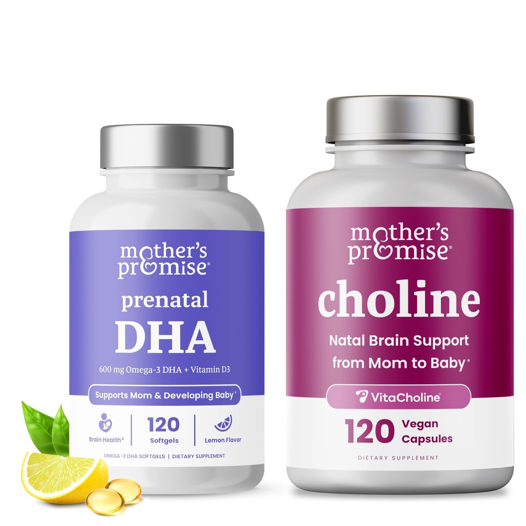 Promessa da mãe Pré-natal DHA & Choline Cápsulas Bundle