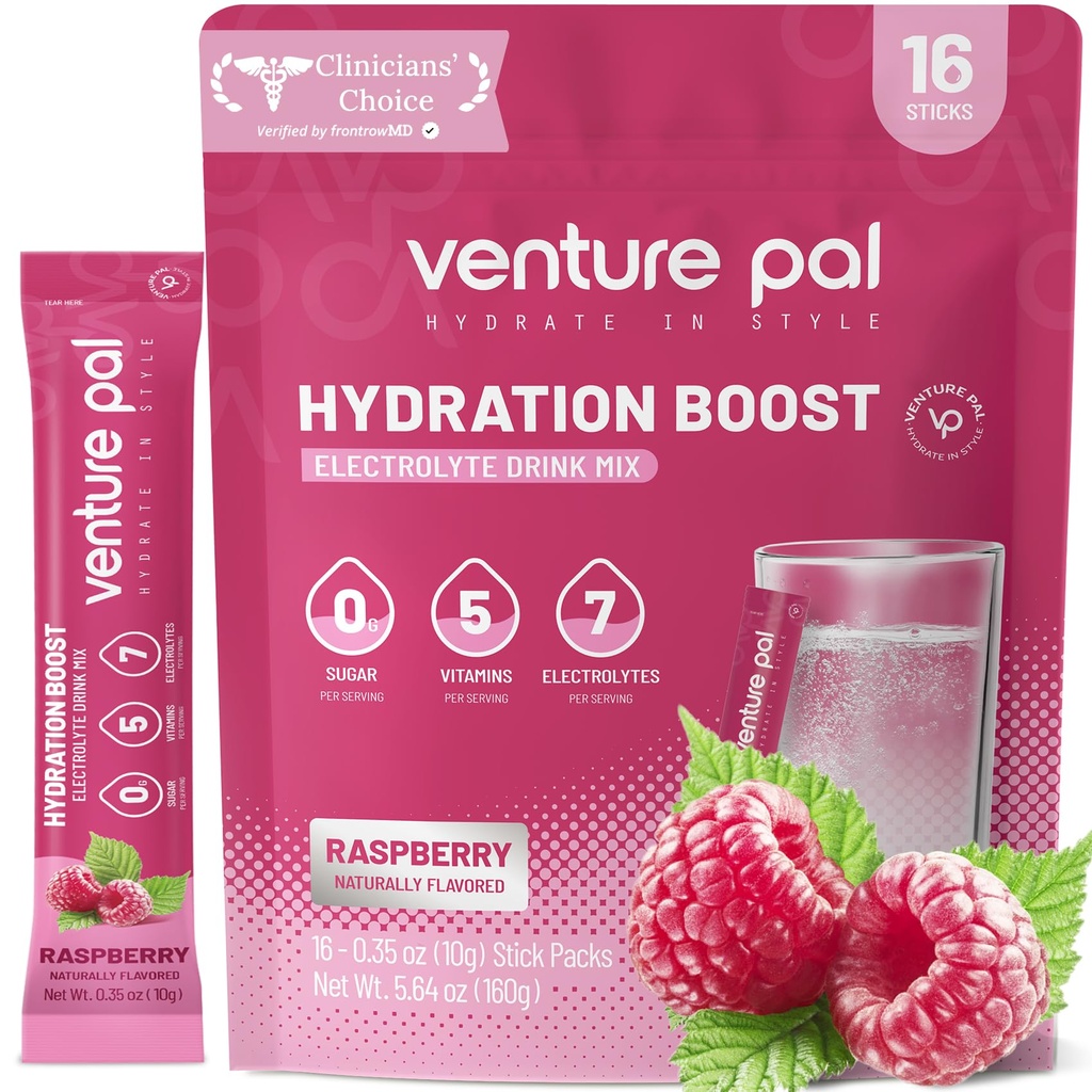 Venture Pal Sugar Free Electrolyte Powder Packets - Liquid Daily IV Drink Mix for Rapid Hydration & Party Recovery (Rápido Hydration & Party Recovery) 5 Vitaminas e 7 Eletrolitos Keto Friendly