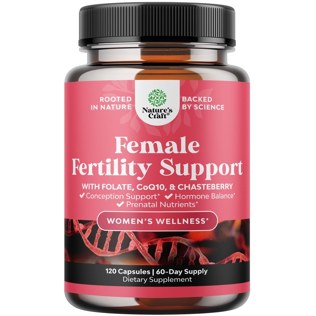 Suplemento de fertilidade para mulheres com multivitamínicos pré-natais - Apoio de fertilidade feminina com pré-natal choline inositol folato chasteberry e CoQ10 mistura de fertilidade para as mulheres para promover a concepção mais rápida