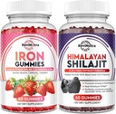 Suplemento de pastilhas de ferro para adultos e crianças , Shilajit Himalayan Gummies , Bundle