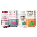 Bronson Vitamina K2 (MK7) com D3 Suplemento Omega-3 Peixe + Krill Oil 1000 MG