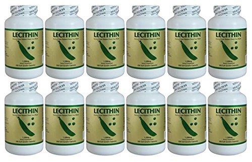 Lecitina 1200mg, 200 Softgels (12 embalagens)