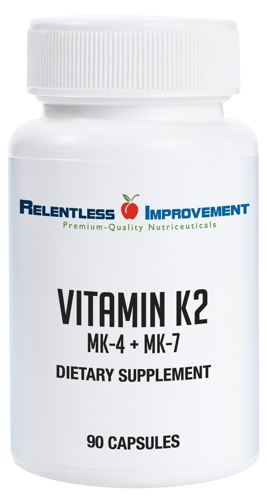 Vitamina natural K2 MK4 Plus Vitamina K2 MK7 alta potência 15.000mcg MK-4 + 60mcg MK-7 suporta osso e saúde arterial Vegi-cápsulas sem soja