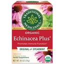 Medicamentos tradicionais orgânicos Echinacea Plus com Spearmint chá de ervas, promove a função imune, (Pack de 1) - 16 sacos de chá