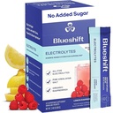 Eletrolíticos Blueshift - Eletrolíticos Naturais Em pó Packets, Pacotes de Hidratação Orgânica, Electrolyte Drink Mix Sticks with No Sugar, Single Serve Pack - Limão Framboesa Flavor, Powder Sticks (10 Pack)