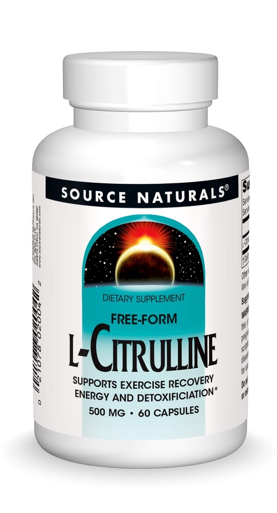 Fonte Naturals L-Citrulina - Suporta Recuperação de Exercícios, Energia e Destoxificação*, 500 mg - 60 Cápsulas