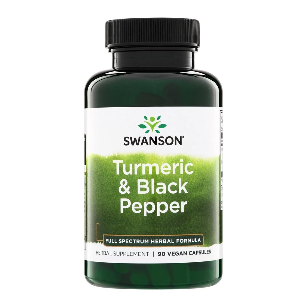 Swanson Premium- Açafrão e Pimenta Preta - Antioxidante, Digestão e Apoio Conjunto - 90 tampas Veg (3 Pack)