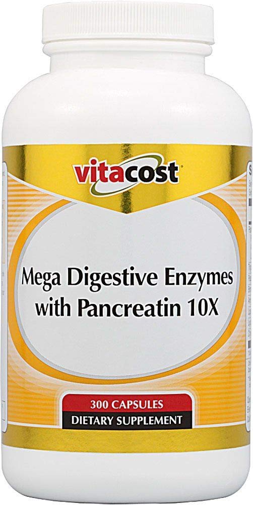 Vitacost Mega Enzimas Digestivas com Pancreatina 10X - 300 Cápsulas