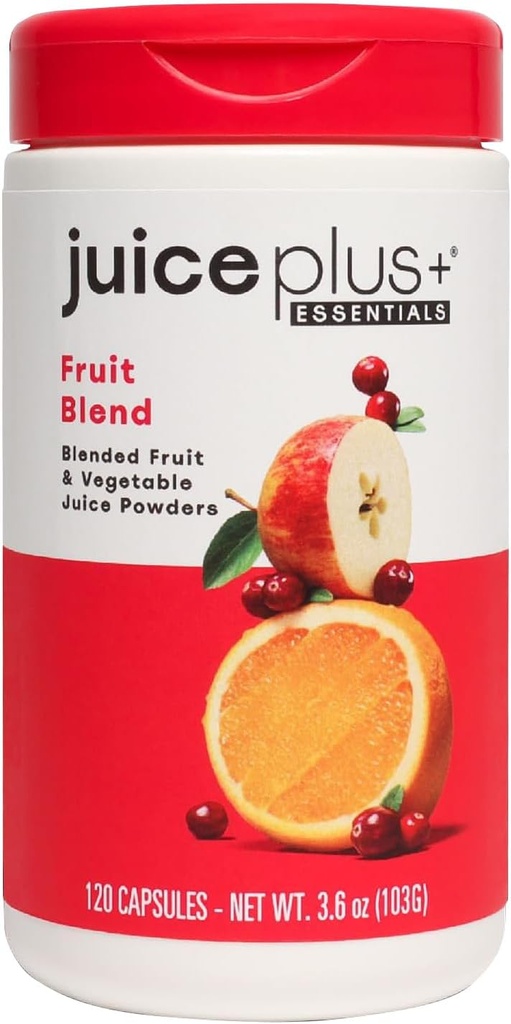 SuicePlus+ Mistura de frutas: Complemento alimentar integral baseado em plantas com maçã, pêssego, cranberry, & More! - Vegan, Sem glúten, Não-GMO, Kosher - embalado com vitaminas baseada em plantas - 1 garrafa (60 Servings)
