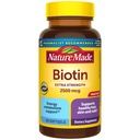 Natureza Made Biotin 2500 mcg Força extra, Suplementos Biotin Suporte Pele de cabelo saudável & unhas, 150 Softgels, 150 dia de fornecimento