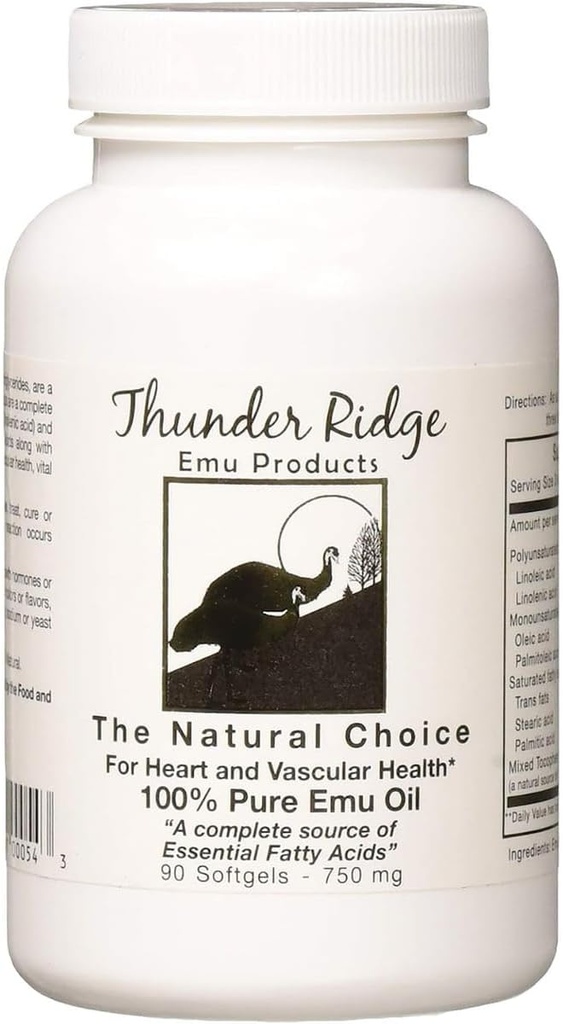 Thunder Ridge Emu produtos 100% Puro óleo Softgels, 90 contagem
