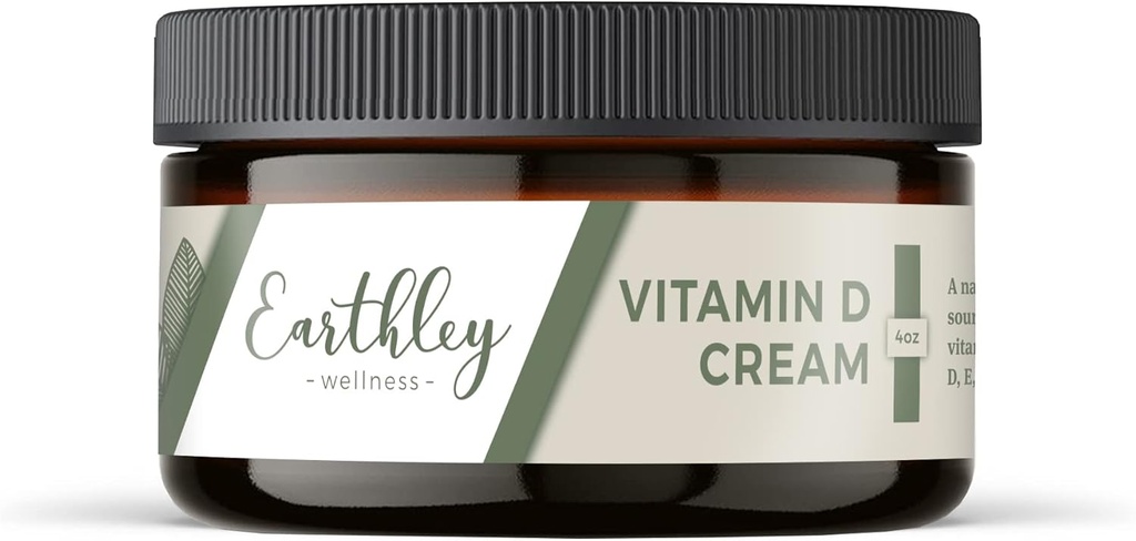 Terraley Wellness Vitamina D Creme, Vitamina D tópico natural com vitaminas A, D, & K2, saúde do coração, saúde da pele, e gravidez, Bacalhau base de óleo de fígado (4 onças, Vitamina D Creme)