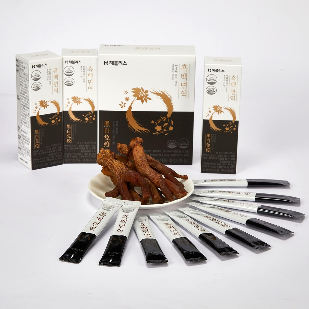 [HEBLIS] Ginseng Preto Coreano e Platycodon Branco, Extrato de Ginseng Panax Asiático, Suplementos de Energia, Suporte Imune, Bastões de Mel Ginseng