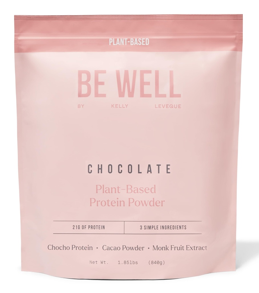 Seja bem por Kelly Chocolate planta-baseado em pó de proteína, Vegan 21G proteína 9G fibra 1 líquido carboidratos (3 ingredientes, 20 Servões) 9 aminoácidos 3 BCAAs Não Soy, Sem leite, Stevia-Free Sem açúcar adicionado 1.85lb 840g
