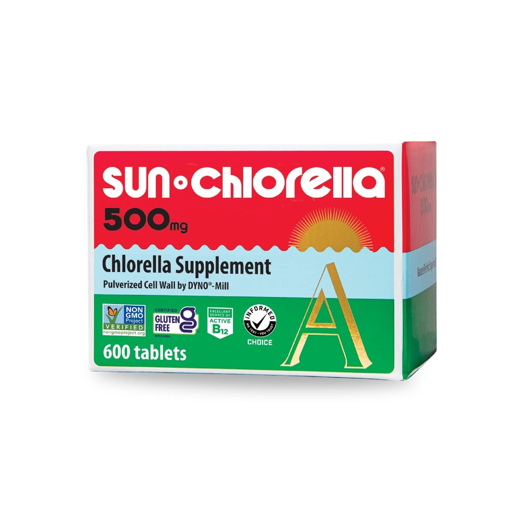 Comprimidos Sun Chlorela A - 500 mg - 600 Comprimidos