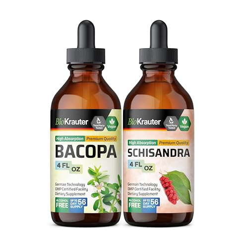 BIO KRAUTER Bacopa Tintura 4 Fl. Oz. & Schisandra Tintura 4 Fl. Oz.
