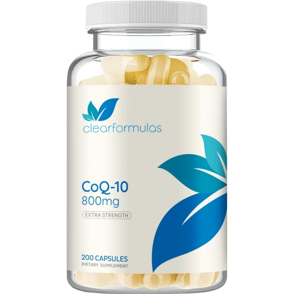 CoQ10 800mg de força extra - Coenzima de absorção rápida Q10 800mg Antioxidante potente para energia do coração e suporte de envelhecimento - tampas de alta estabilidade CoQ10 Ubiquinone - Made in a cGMP US Lab (100 Servings)